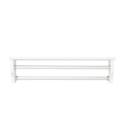 Alaterre Furniture Dover 27" W Bathroom Shelf with 2 Towel Rods ANDO74WH